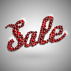 Sale text decorated with rhinestones