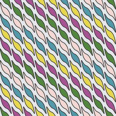 Diagonal colored petals. Vector decor with repeating shapes.