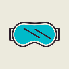 Classic snowboard ski goggles vector icon
