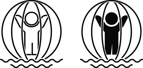 Bubble Ball icon , vector illustration