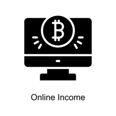 Online Income vector Solid icon for web isolated on white background EPS 10 file