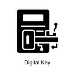 Digital Key vector Solid icon for web isolated on white background EPS 10 file