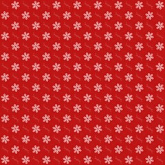 White flowers on red seamless background pattern