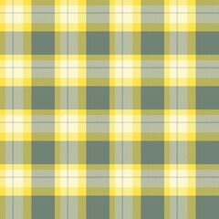 Yellow and grey seamless plaid pattern background