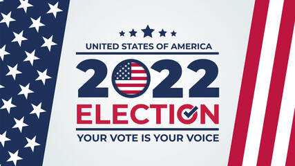 Election day. Vote 2022 in USA, banner design. 2020. Election voting poster. Political election campaign