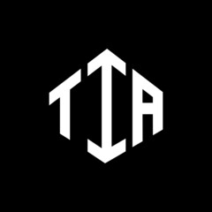 TIA letter logo design with polygon shape. TIA polygon and cube shape logo design. TIA hexagon vector logo template white and black colors. TIA monogram, business and real estate logo.
