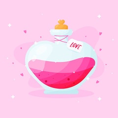 Love potion, vector illustration.