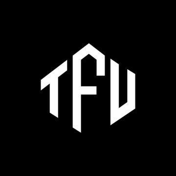 TFU letter logo design with polygon shape. TFU polygon and cube shape logo design. TFU hexagon vector logo template white and black colors. TFU monogram, business and real estate logo.