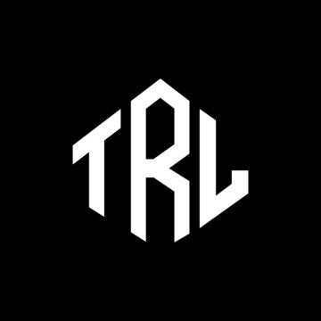 TRL letter logo design with polygon shape. TRL polygon and cube shape logo design. TRL hexagon vector logo template white and black colors. TRL monogram, business and real estate logo.