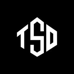 TSO letter logo design with polygon shape. TSO polygon and cube shape logo design. TSO hexagon vector logo template white and black colors. TSO monogram, business and real estate logo.