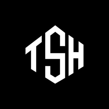 TSH letter logo design with polygon shape. TSH polygon and cube shape logo design. TSH hexagon vector logo template white and black colors. TSH monogram, business and real estate logo.