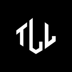 TLL letter logo design with polygon shape. TLL polygon and cube shape logo design. TLL hexagon vector logo template white and black colors. TLL monogram, business and real estate logo.