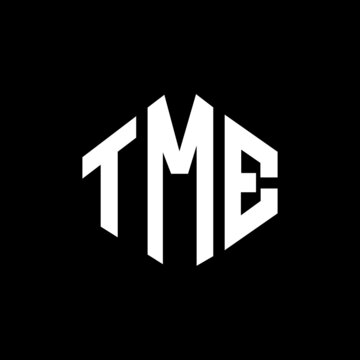 TME letter logo design with polygon shape. TME polygon and cube shape logo design. TME hexagon vector logo template white and black colors. TME monogram, business and real estate logo.