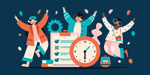 Youth Concept With Flat Characters