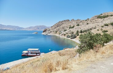 A view of the stunning Lake Van, the largest lake in Turkey