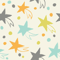 Fototapeta na wymiar Simple seamless pattern with stars on a white background.