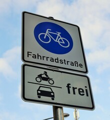 Fahrradstraße Verkehrszeichen