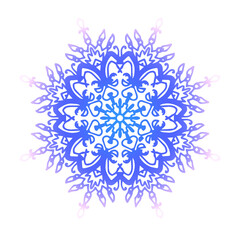 Mandala hand drawn blue decor 