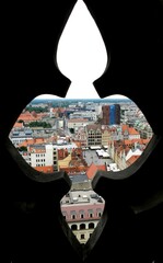 A city in Poland, Wrocałw. City center. Beautiful architecture.