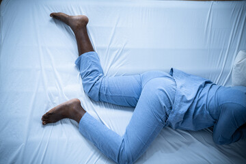 African American Man With RLS - Restless Legs Syndrome