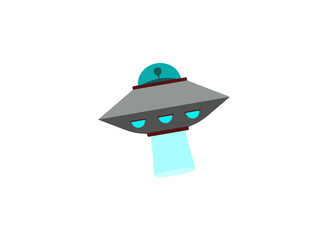 Flying saucer emoji ufo. Isolated Alien, Ufo Emoji, Emoticon, Vector Flat icon