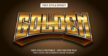 Text Style with Golden Color Theme. Editable Text Style Effect.