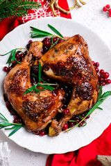 Cranberry and posemary roasted  chicken