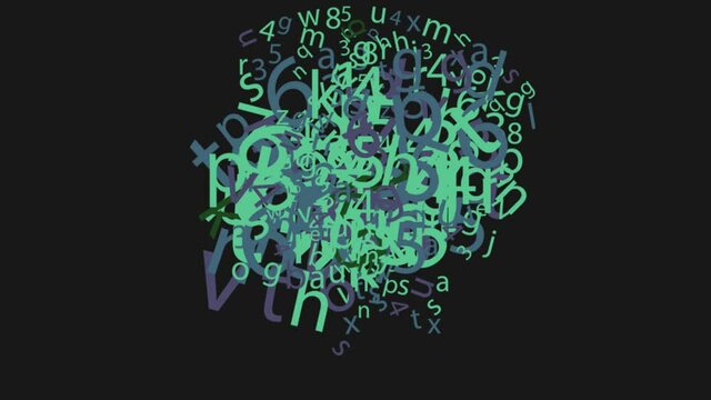 Animation with letters and numbers