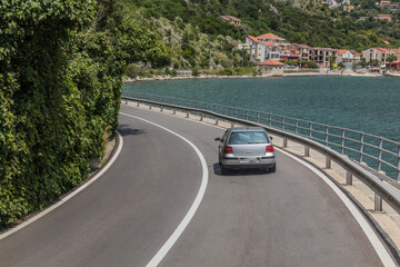 Road along Bay of Kotor, Montenegro.