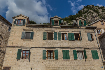 Fototapeta premium Old stone house in the Old Town of Kotor, Montenegro.