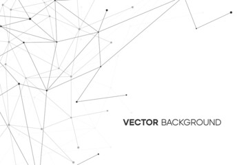 Plexud line concept. Abstract molecular background with node and dot. Science sctructure illustration with geometric texture
