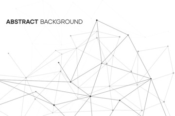 Geometric web background with abstract line, dot, node. Modern polygon pattern with molecular structure. Cybernetic wedsite design.