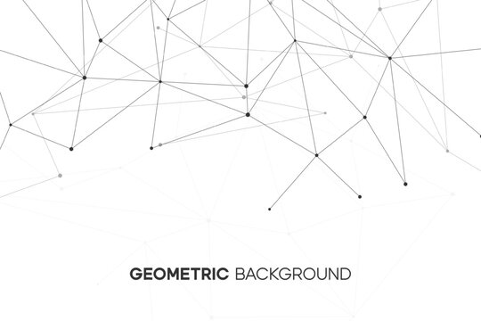 Abstract background with line and dot connection. Molecular science pattern. Internet design and data technology design.