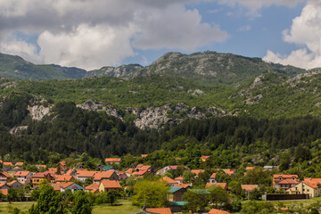 Fototapeta na wymiar Houses of Cetinje town, Montenegro