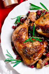 Cranberry and posemary roasted  chicken