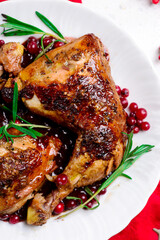 Cranberry and posemary roasted  chicken