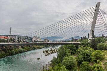 Millenium bridge in Podgorica, capital of Montenegro