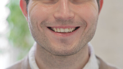 Close up of Smiling Mouth of Man