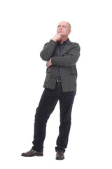 thoughtful mature man .isolated on a white background.