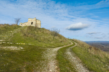 Fototapeta na wymiar Ruins of Bukelon Fortress near village of Matochina,Bulgaria