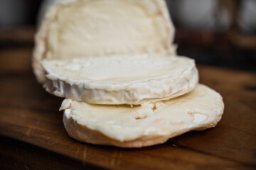 Fototapeta na wymiar macro close-up of goat cheese