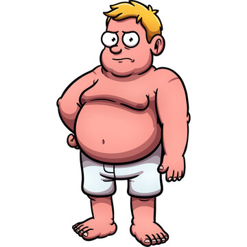 Sad Cartoon Fat Man