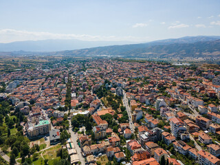 Aerial view of town of Sandanski, Bulgaria