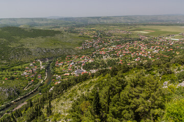Fototapeta na wymiar Aerial view of Blagaj near Mostar, Bosnia and Herzegovina