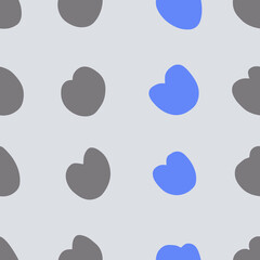 Obraz premium HandDraw Vector Seamless Patterns with Hearts. Back and Violet Hearts. Valentine's Day, Love, Hearts.
