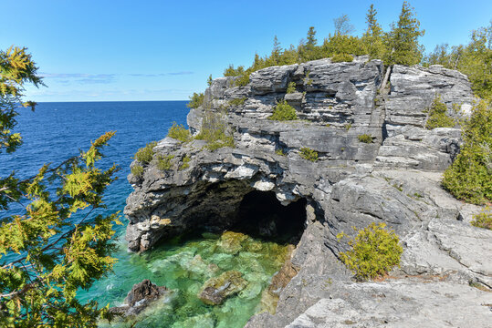 Beautiful landscape of Georgian bay in Bruce Peninsula national park neat Tobermory village in Ontario province, Canada