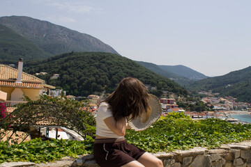 Fototapeta na wymiar beautiful summer day in PARGA, A BEAUTIFUL TOWN ON THE COAST OF THE IONIAN SEA IN GREECE