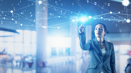 Communication network concept. Digital transformation.