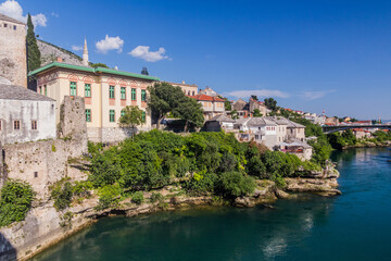 Fototapeta na wymiar Neretva river in Mostar, Bosnia and Herzegovina