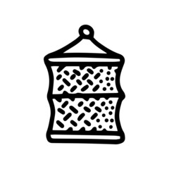 foldable fishing net cage line vector doodle simple icon